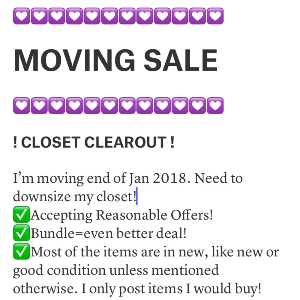 Moving Sale